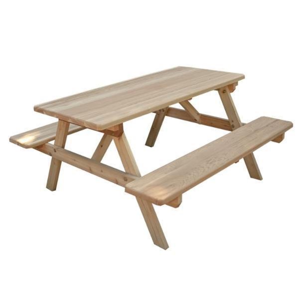 Creekvine Designs 5 ft Cedar Park Style Picnic Table with Attached Benches WF64502CVD